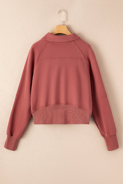 Cozy brown fleece zip-up sweatshirt with thumbhole sleeves