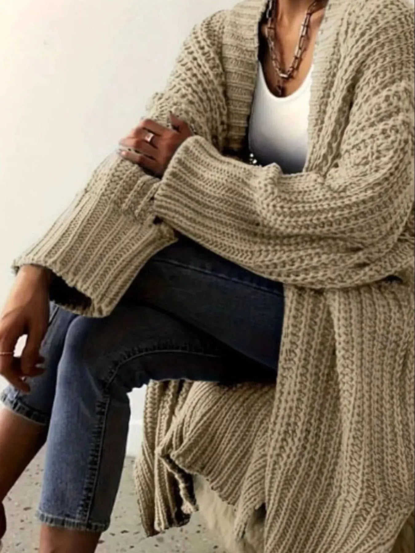 Chunky Knit Open Front Cardigan Simply Love
