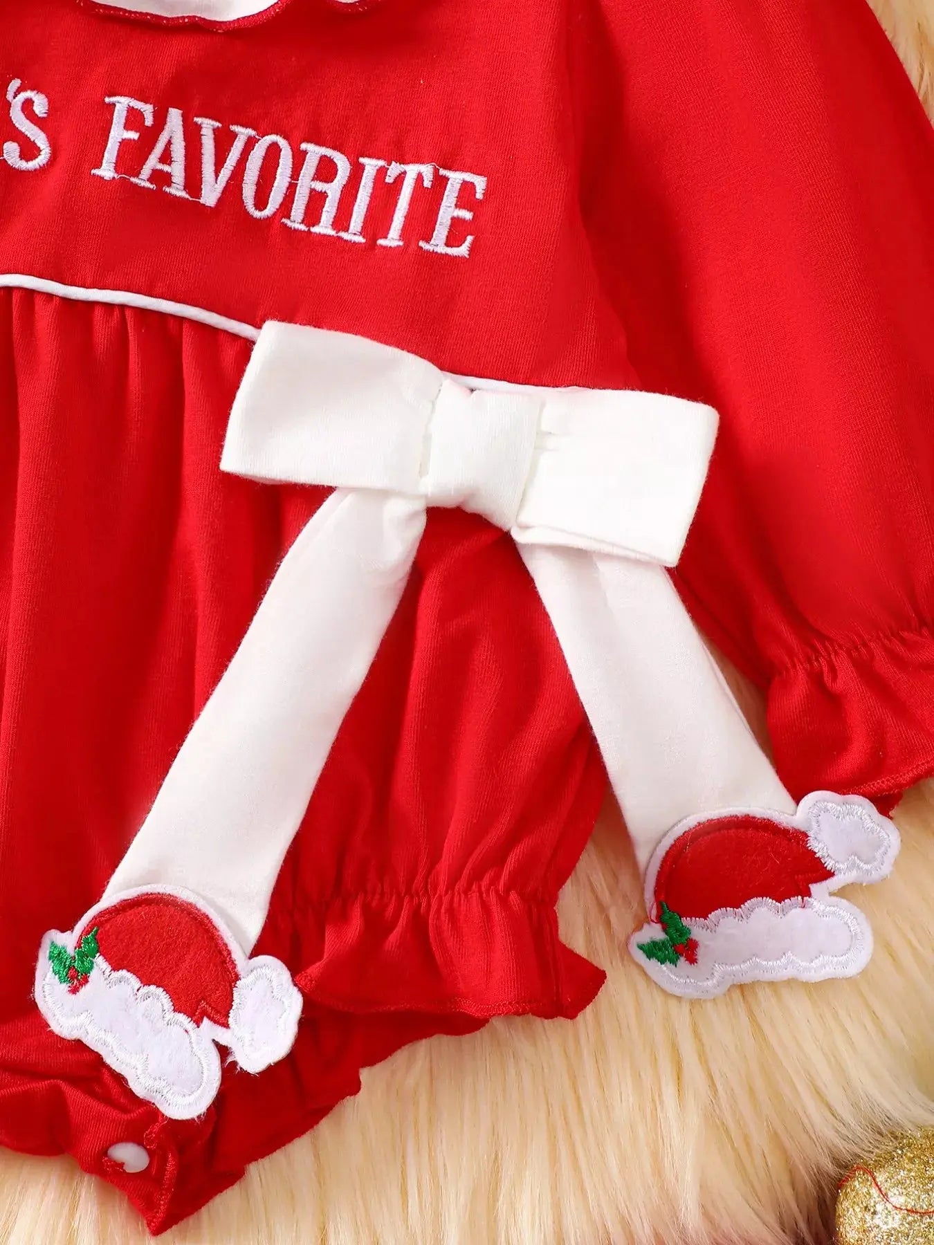 Children's Christmas Theme Bodysuit with Ruffled Simply Love