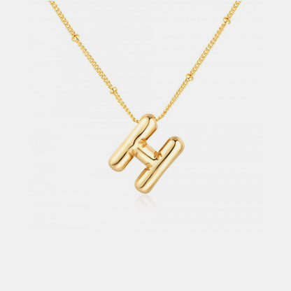 Golden Glow Bubble Initial Necklace – Make Your Statement Shine!