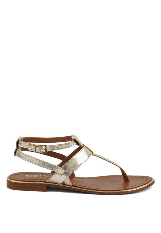 Chic Irene leather thong sandals