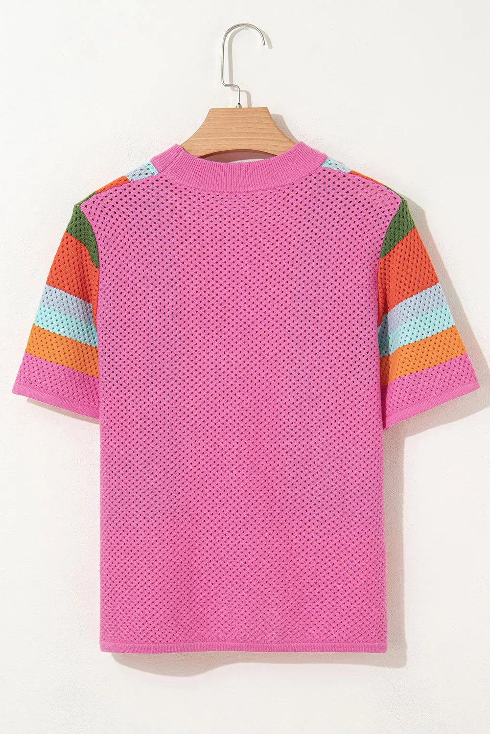 Marianna Eyelet Colorblock Casual Sweater Top - Love Salve 