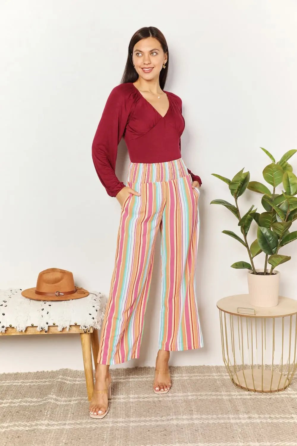 Double Take: Striped Smocked Pants - Love Salve