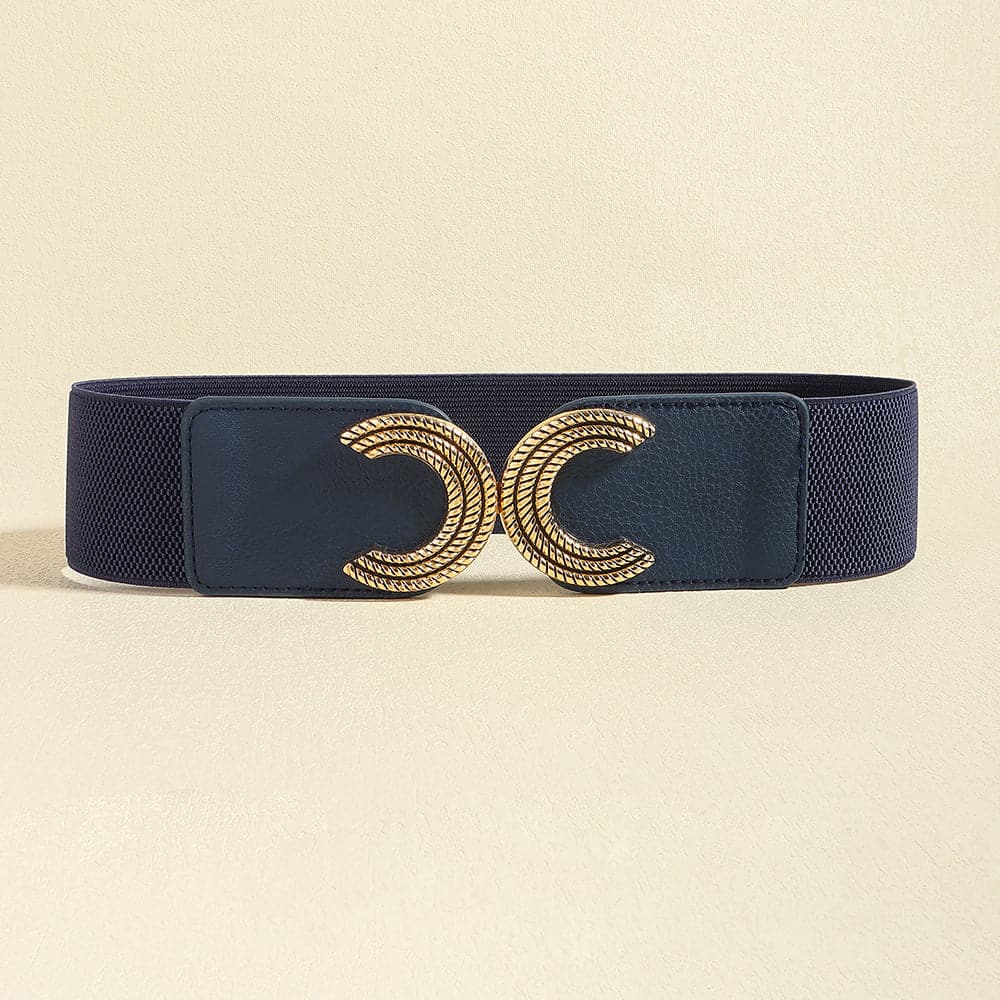 Double C Buckle Elastic Belt.