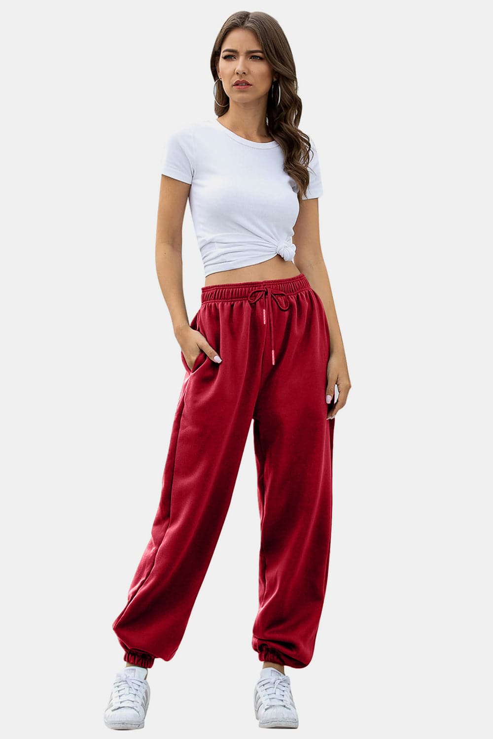 Comfortable pocketed joggers with elastic waistband