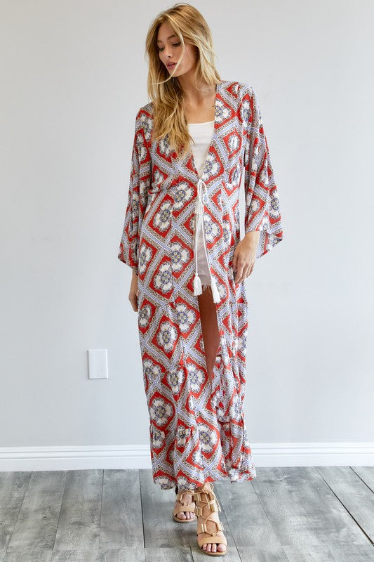 Bohemian Printed Kimono Jacket