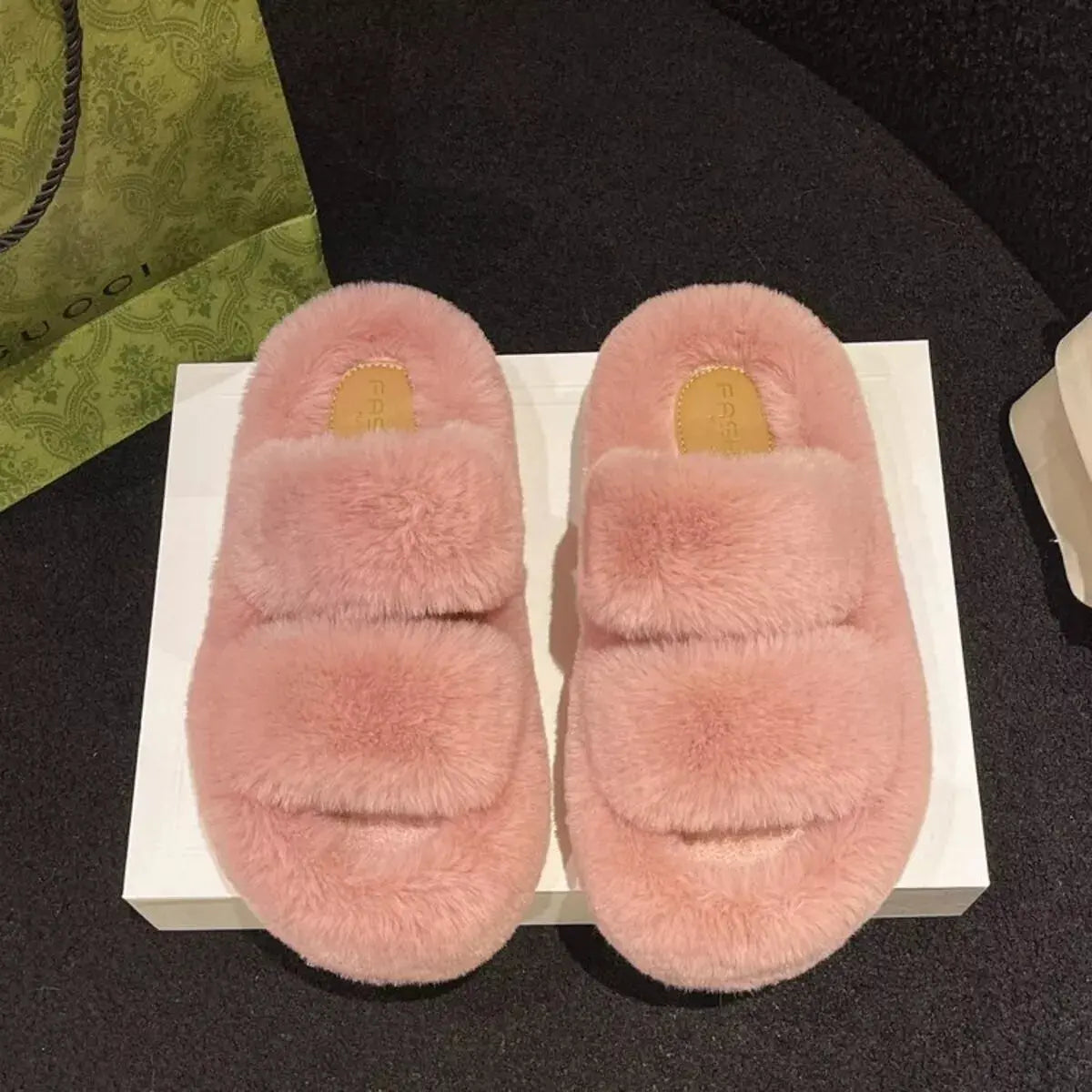 Fuzzy Open Toe Slippers Simply Love