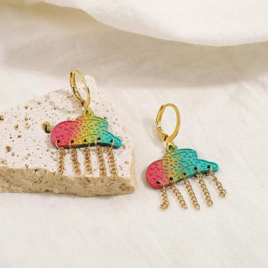 Rainbow Cloud Dangle Earrings Simply Love