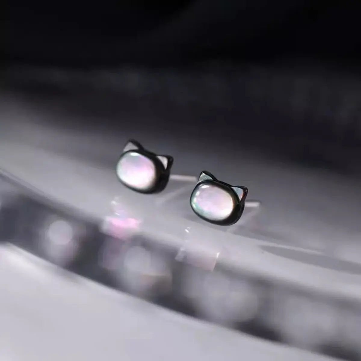 Shell Cute Cat Stud Earrings Simply Love