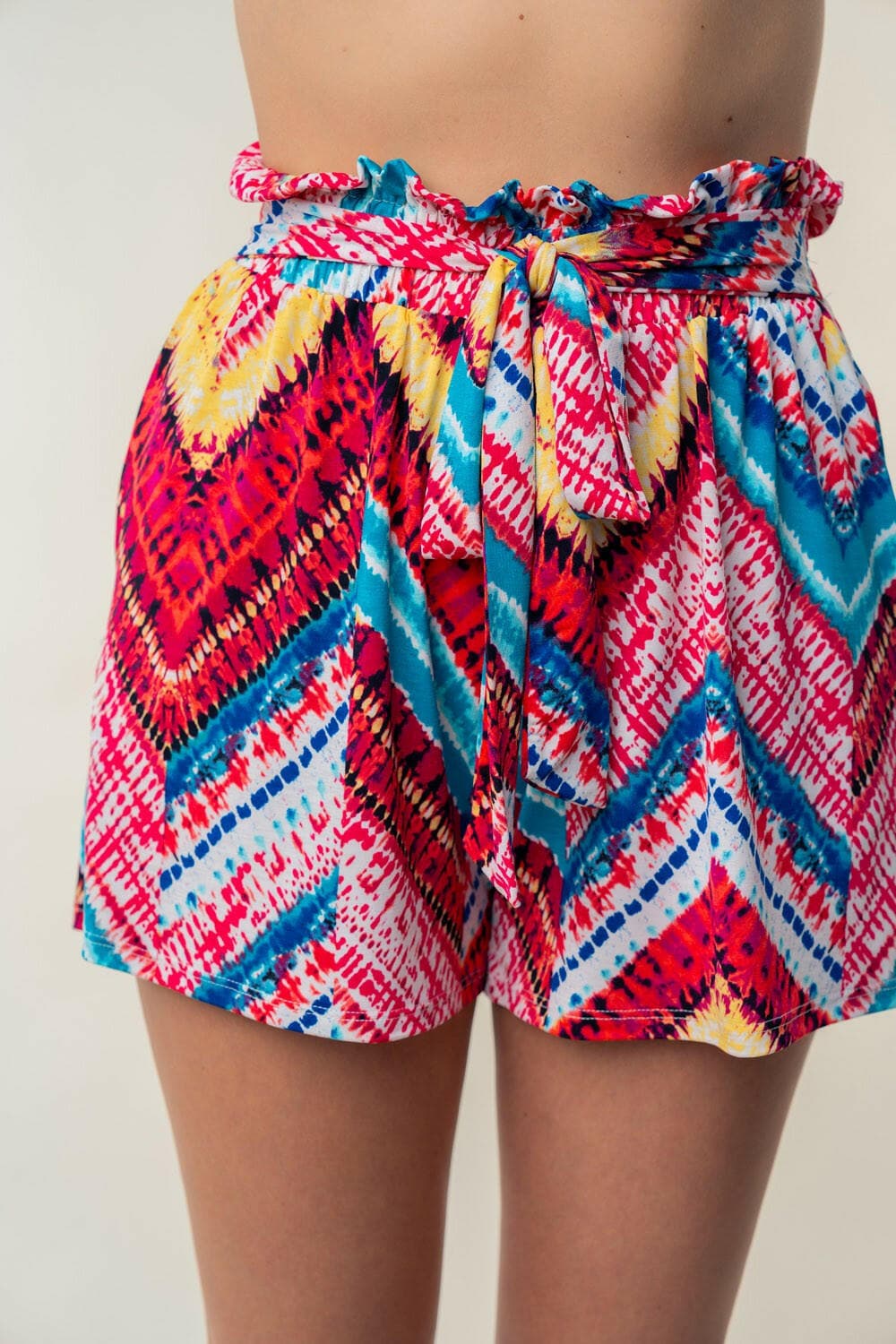 White Birch High Waisted Printed Shorts.