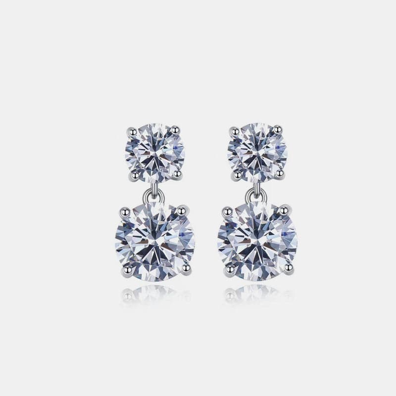 10 Carat Moissanite 925 Sterling Silver Earrings.