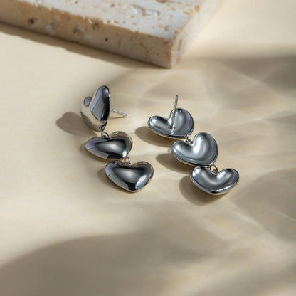 Stainless Steel Heart Earrings.