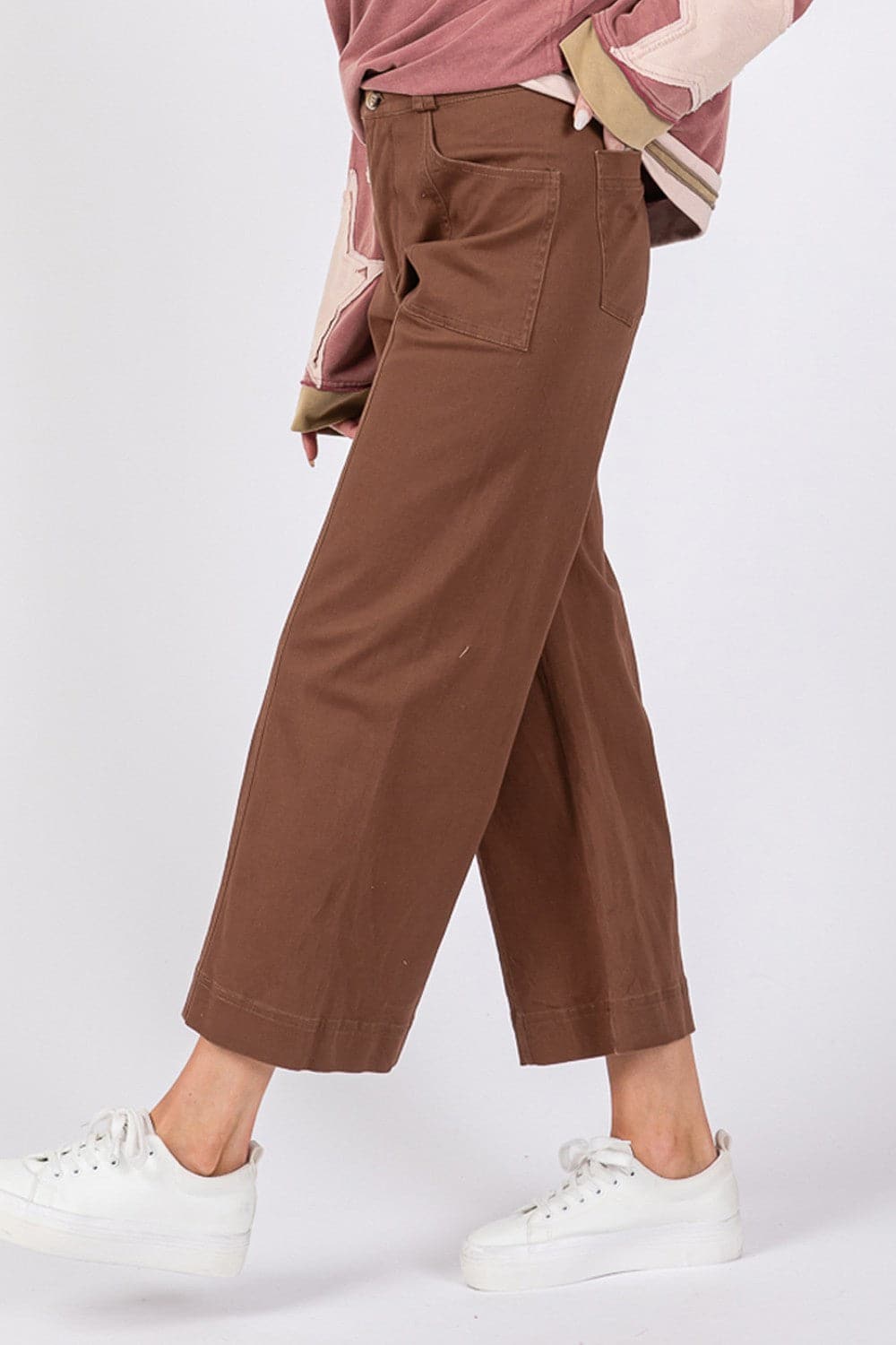 SAGE + FIG Wide Leg Cropped Pants.