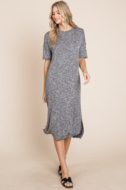 Elegant Midi Dress with Slit for Effortless Chic Style