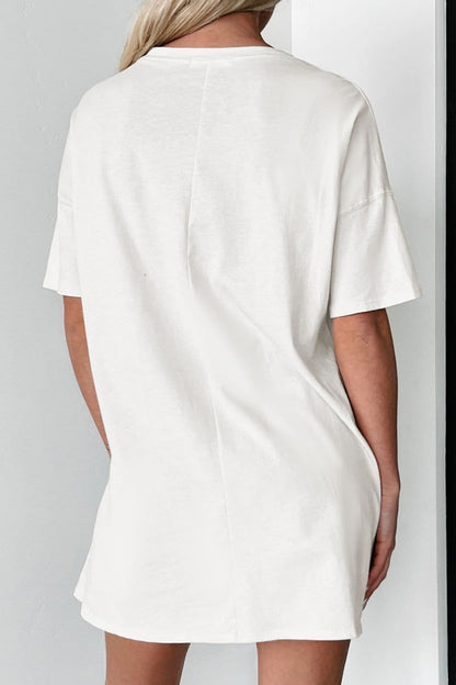 Graphic Round Neck Short Sleeve Oversize T-Shirt.