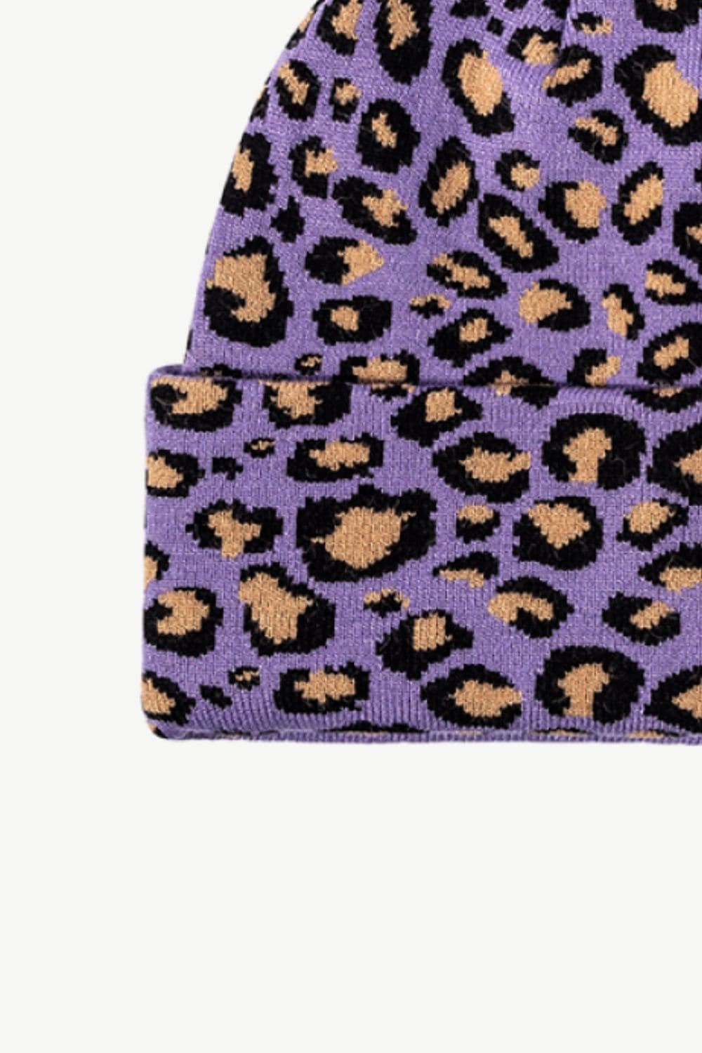 Leopard Pattern Cuffed Beanie.