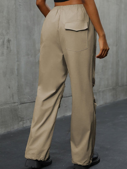 Versatile Pocketed Stretch Waist Pants