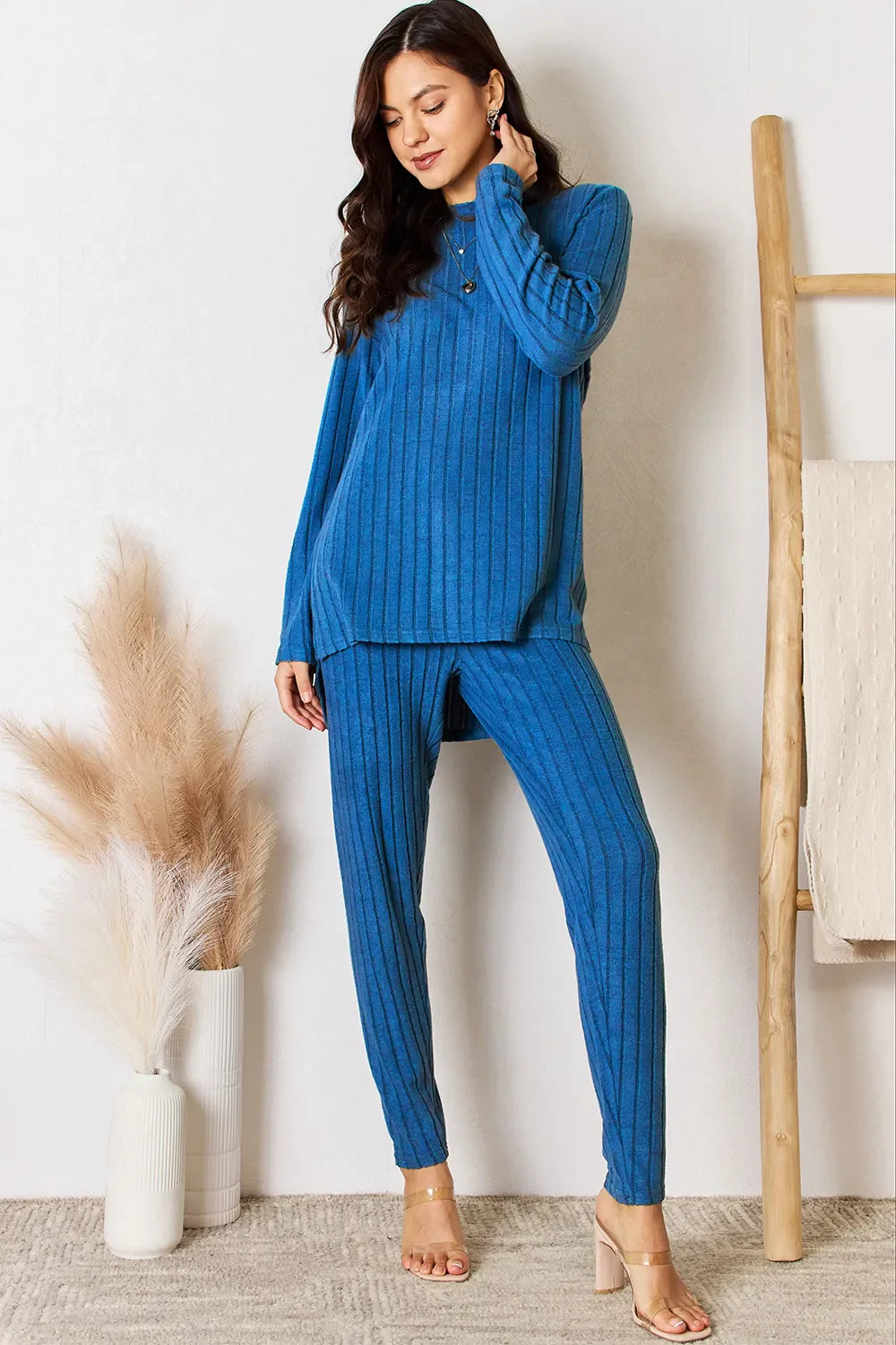 ShopBasicbae: Ribbed High-Low Set
