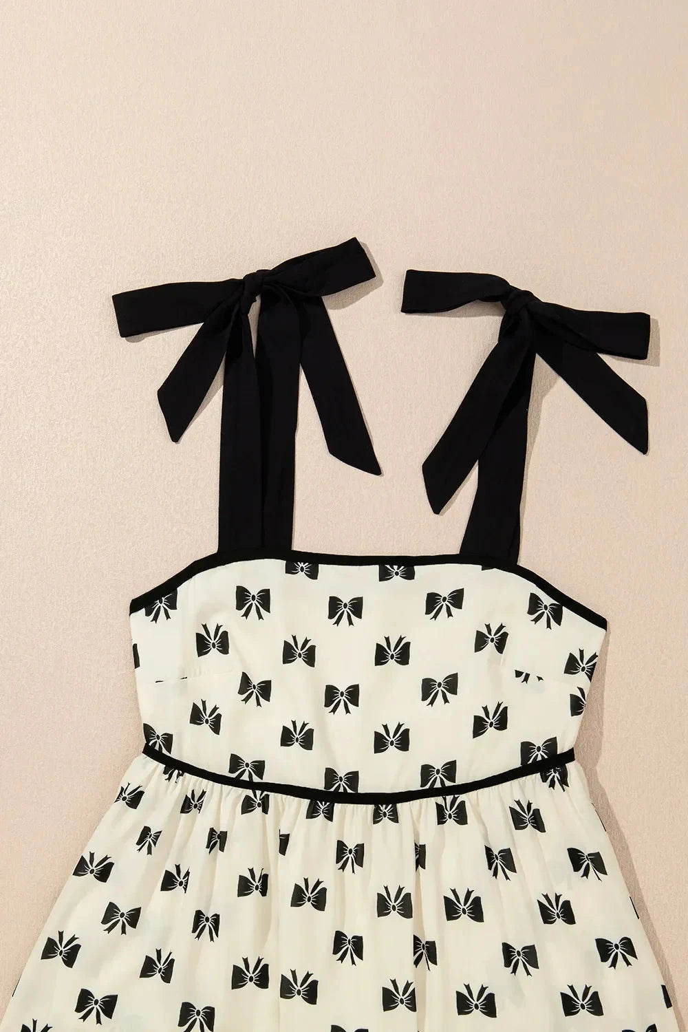 Bow Knot Color Contrast Trim Knotted Shoulder Mini Dress Simply Love