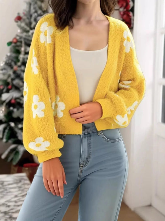 Floral Open Front Cardigan Simply Love