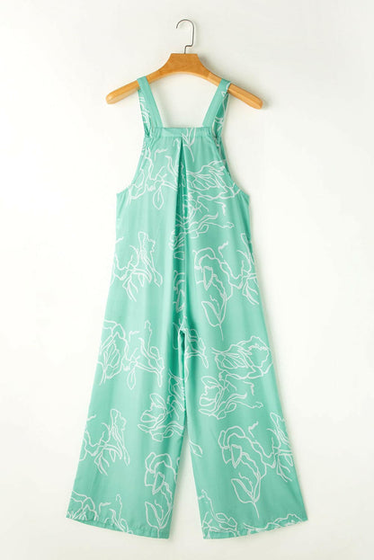 Printed Wide Strap Jumpsuit.