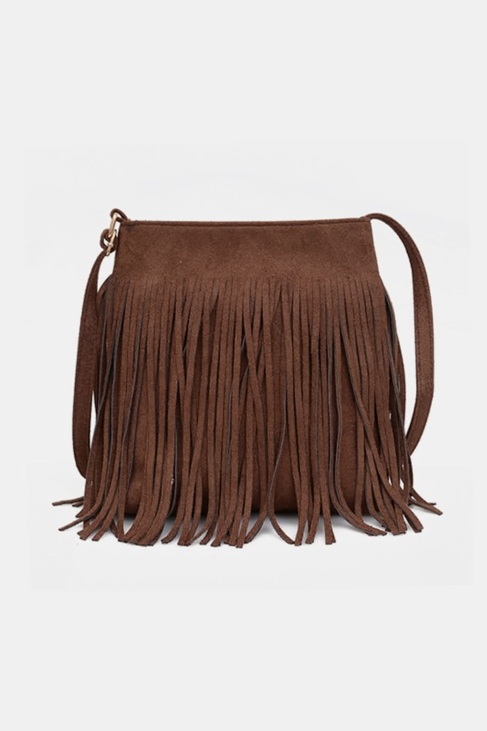 Chic suede fringe crossbody bag