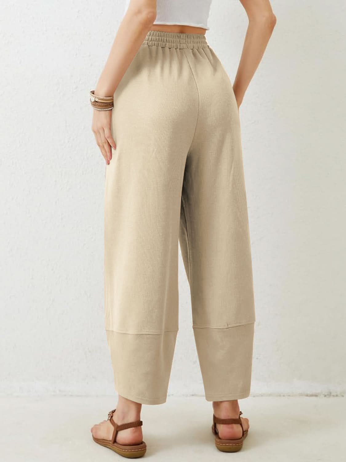 Lovelet Wide-Leg Comfort Pants with Elastic Waist