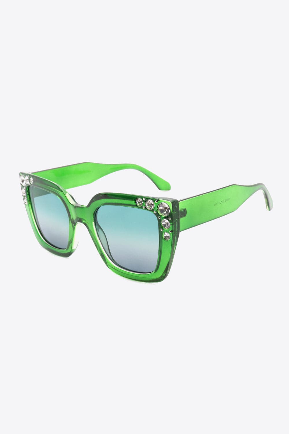 Inlaid Rhinestone Polycarbonate Sunglasses.