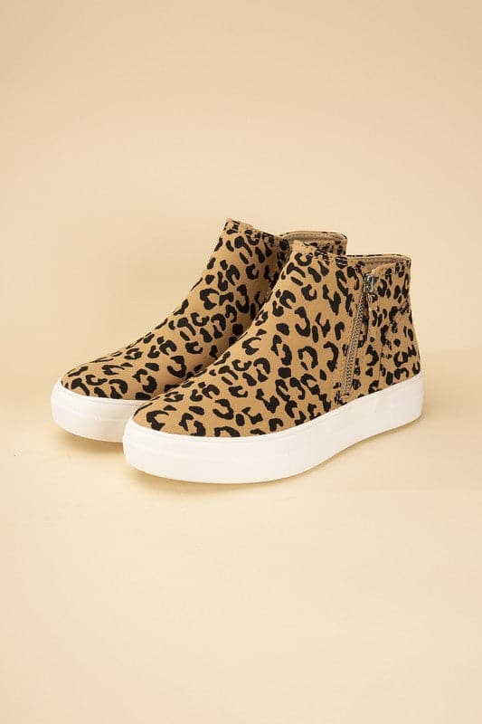 Route-S High Top Leopard Sneakers.