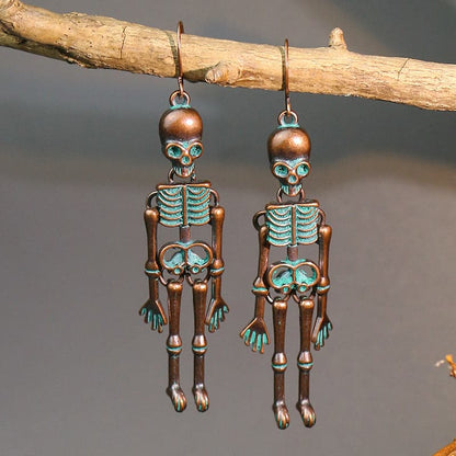 Skeleton Alloy Earrings - 2.8 in