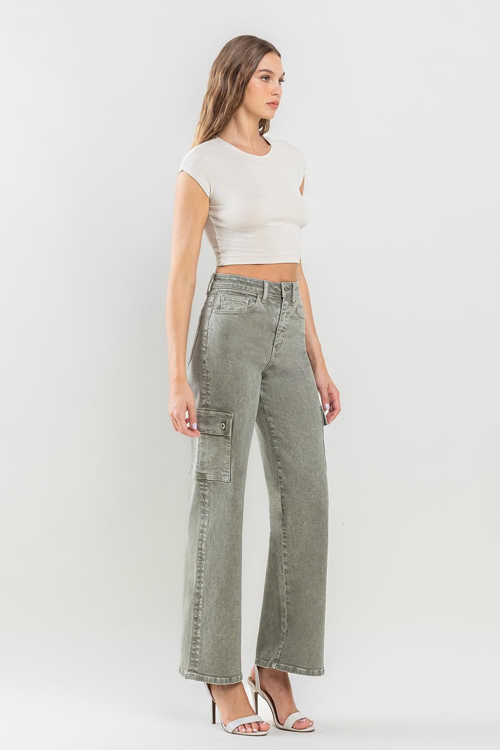 Vervet by Flying Monkey 90's Super High Rise Cargo Jeans.