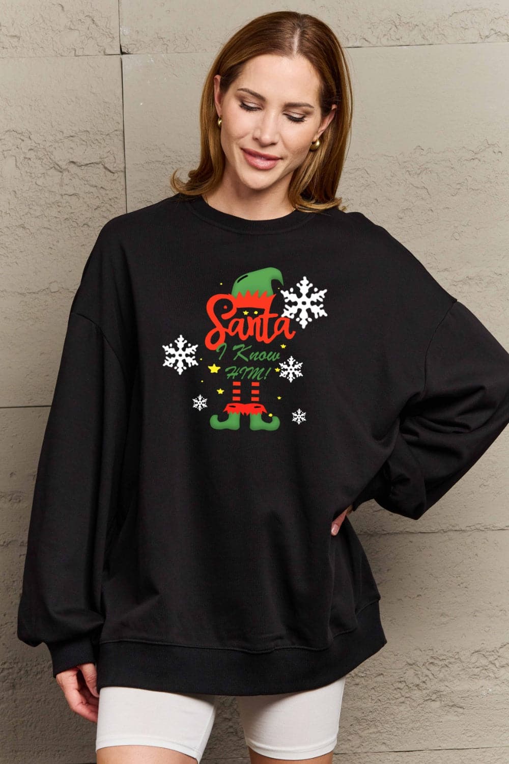 Simply Love Full Size Graphic Round Neck Sweatshirt.