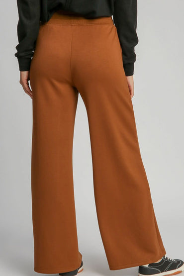 Chic Wide Leg Drawstring Pants with Handy Pockets