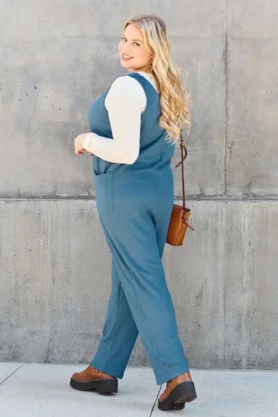 Double Take Full Size Sleeveless Straight Jumpsuit - Love Salve