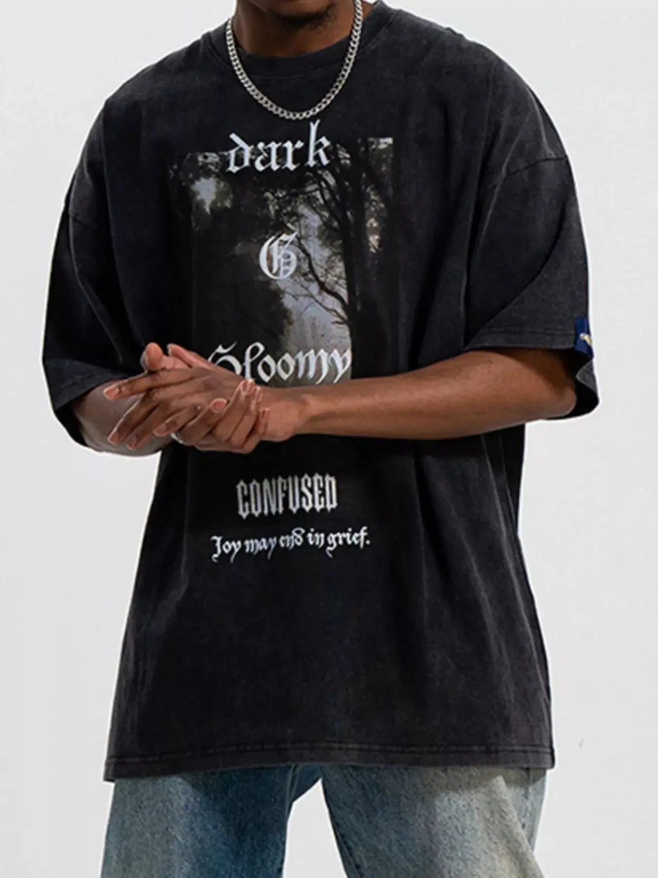 Men's Graphic Oversized Washed T-Shirt Simply Love