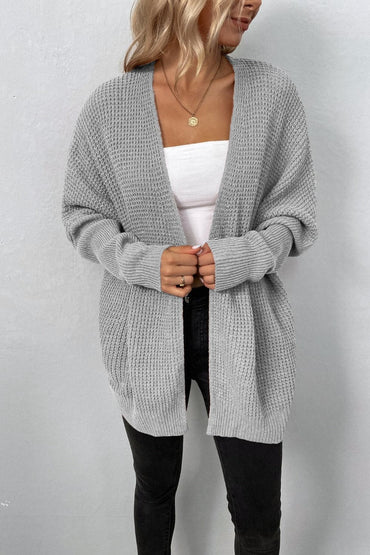 Open Front Dropped Shoulder Cardigan.