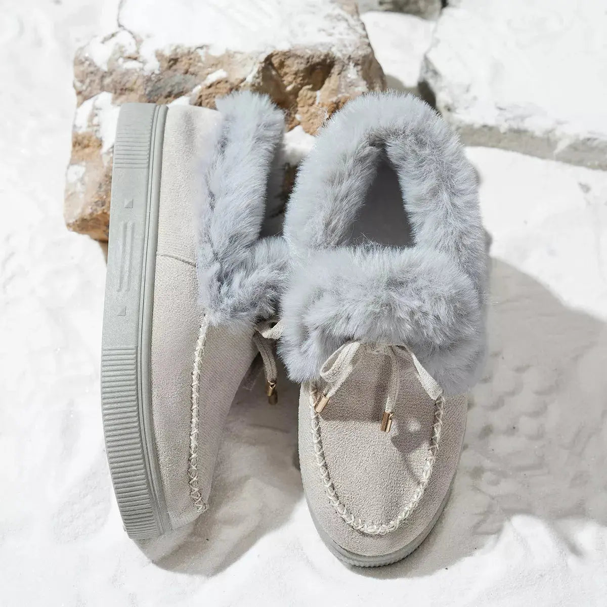 Fuzzy Round Toe Slip-Ons Simply Love