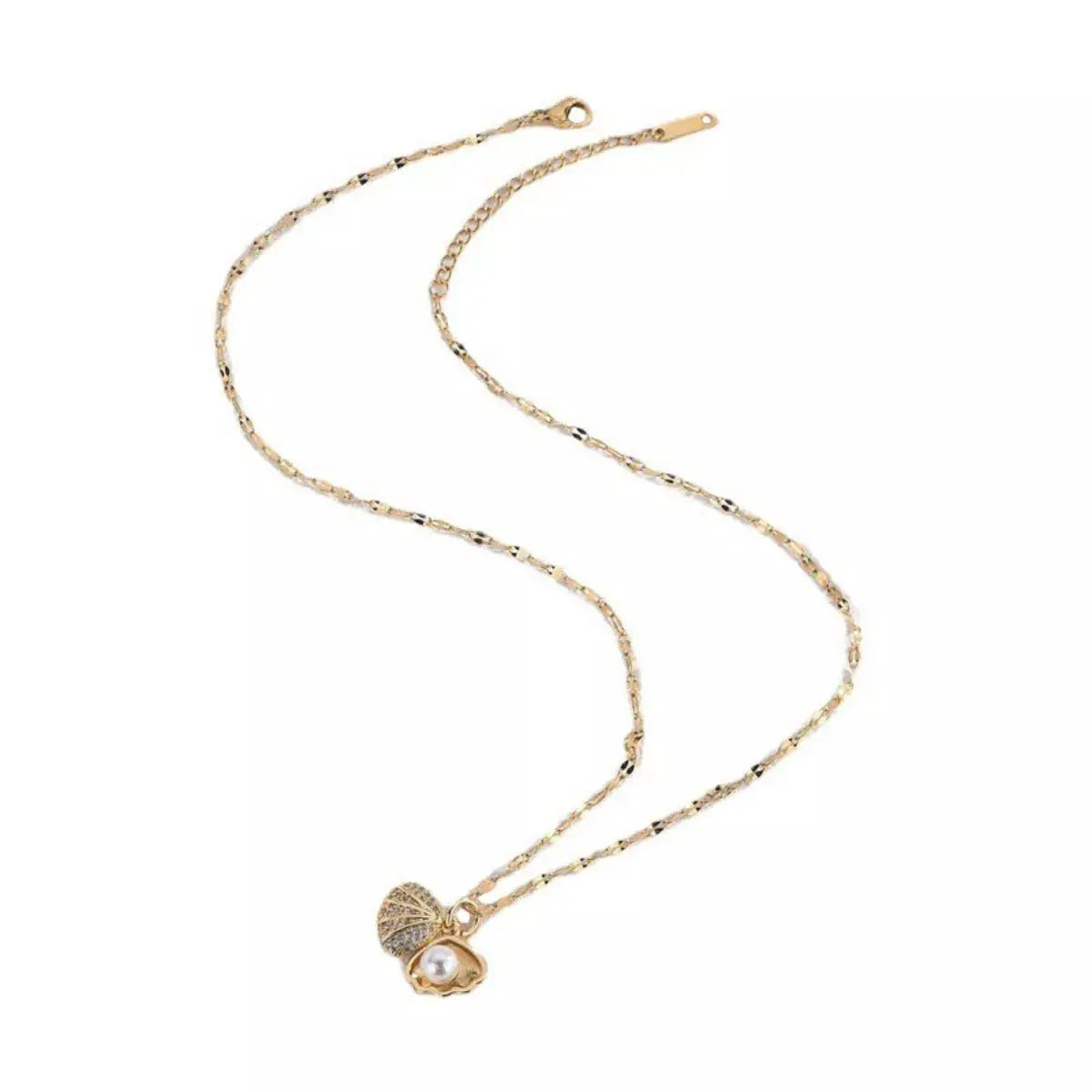 18K Gold-Plated Pearl Shell Necklace Simply Love
