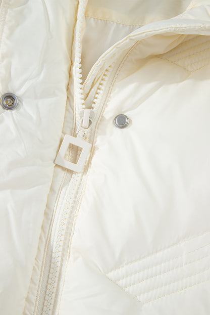 Chic white quilted vest with zip