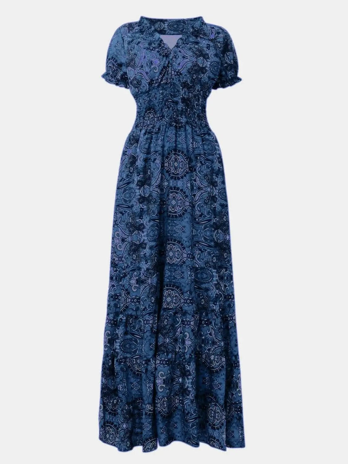 Chic smocked v-neck dress - Love Salve 