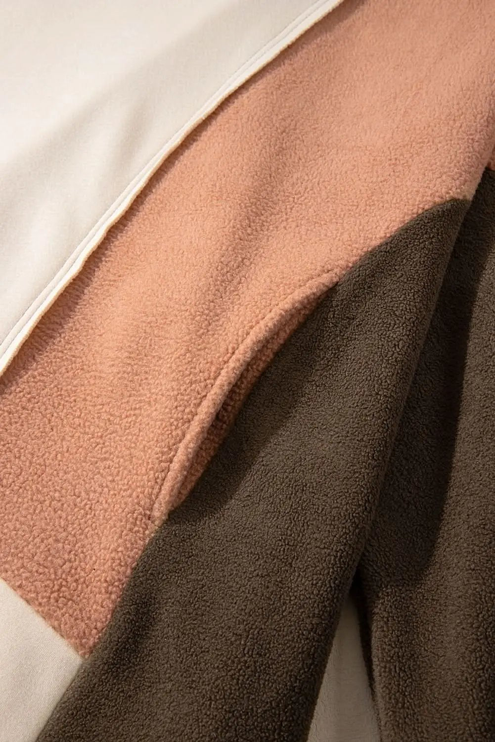 Brown colorblock plus size hoodie - Love Salve 