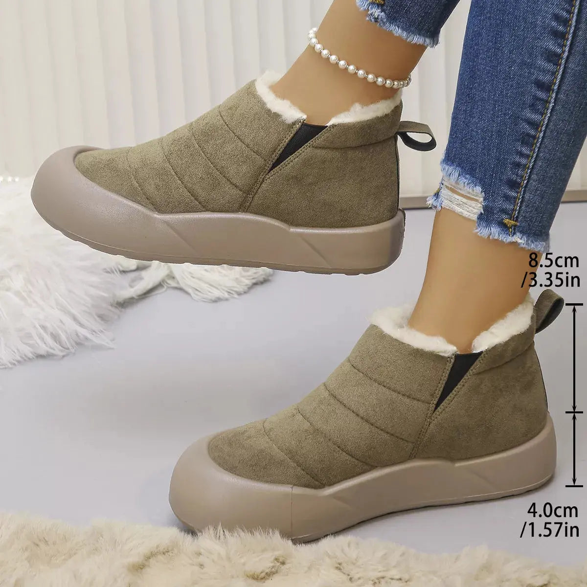 Warm Plush Lined Ankle Boots Simply Love