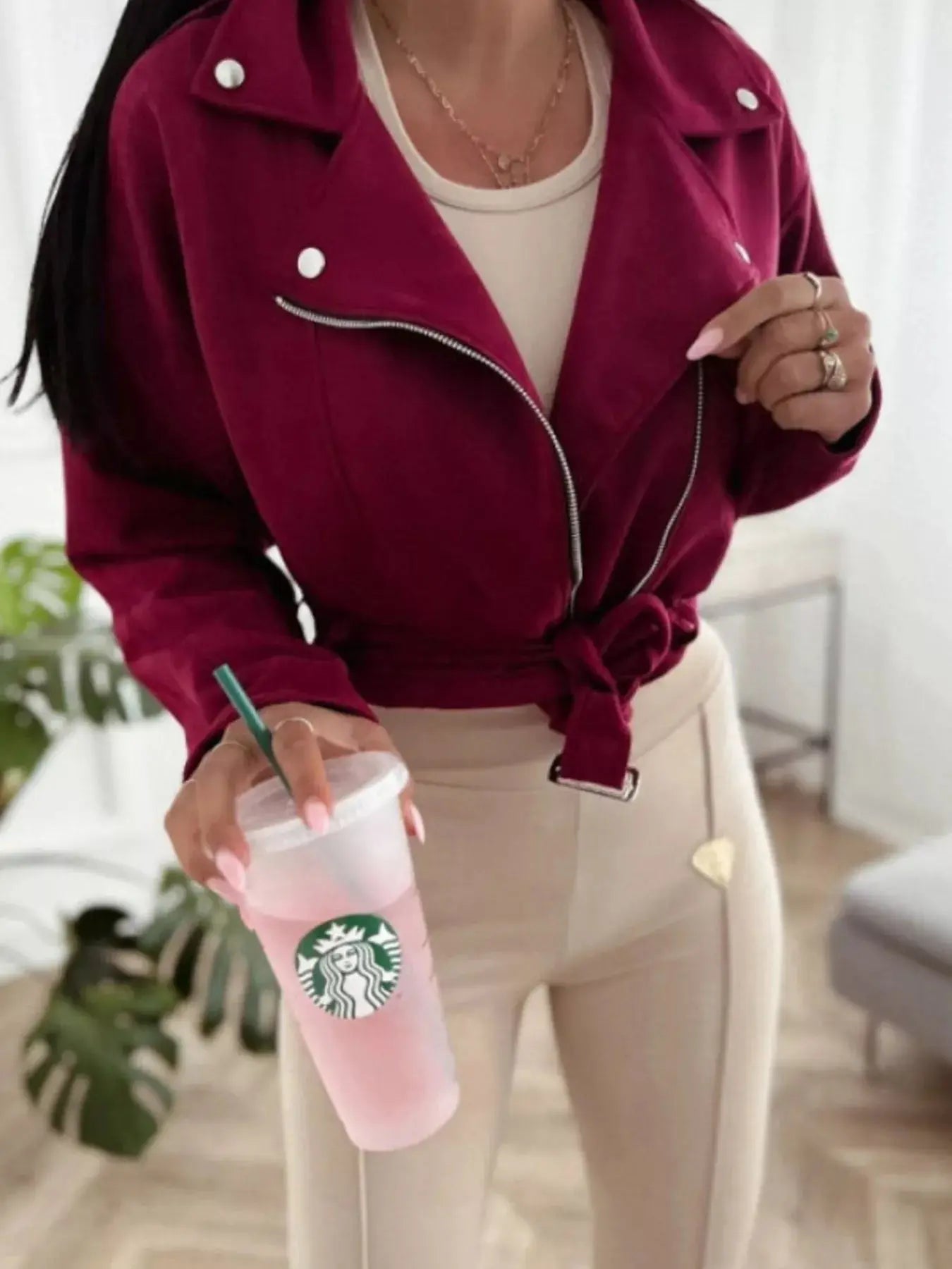 Zip Up Cropped Jacket Simply Love