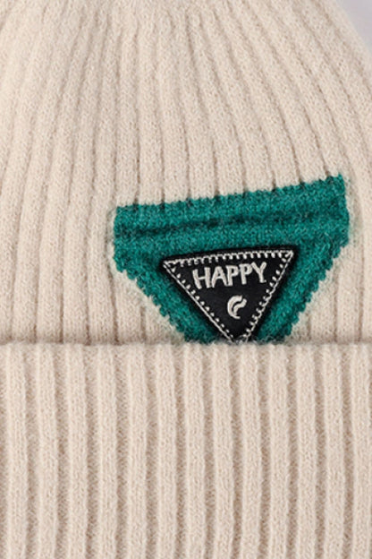 HAPPY Contrast Beanie.