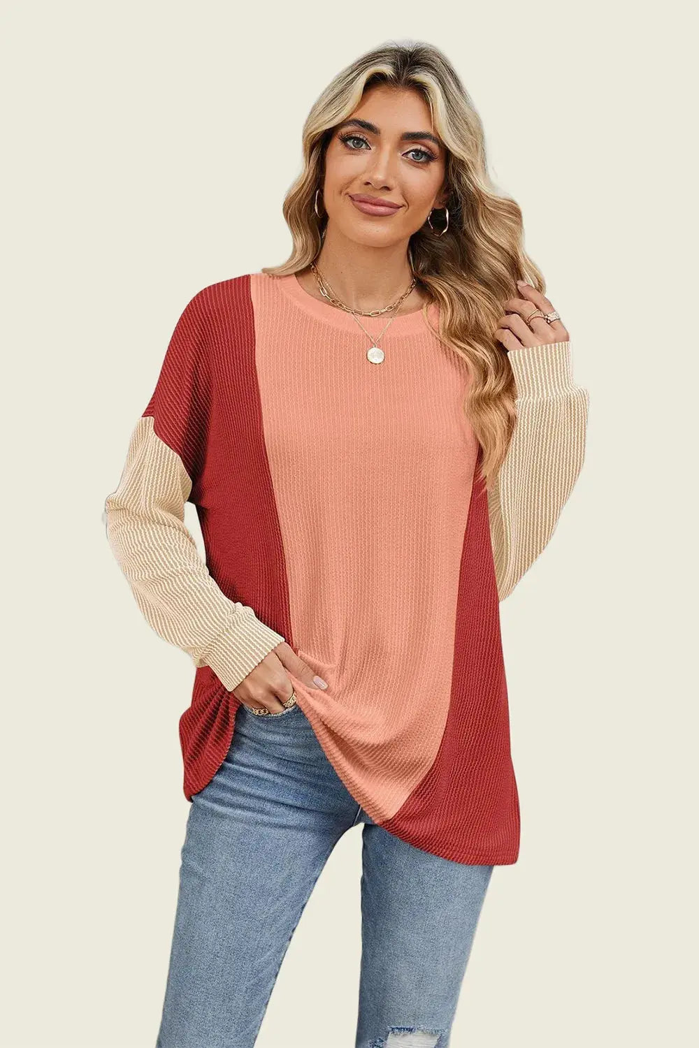 Double Take: Textured Long Sleeve Tee - Love Salve