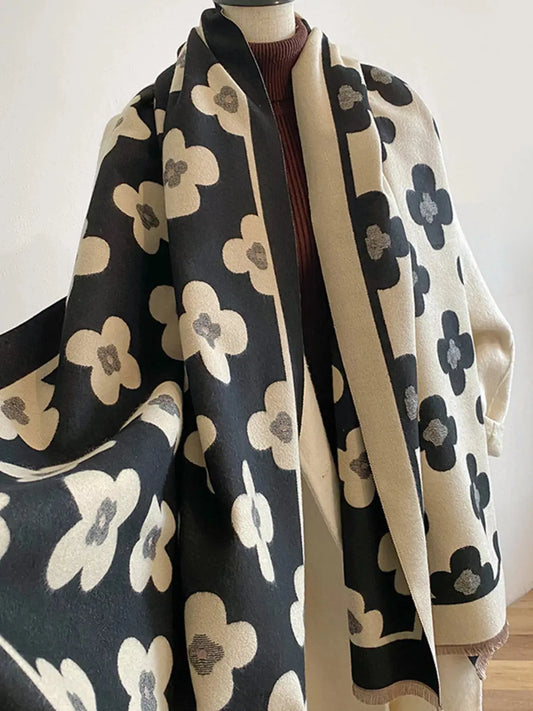 Floral Print Raw Hen Scarf Simply Love