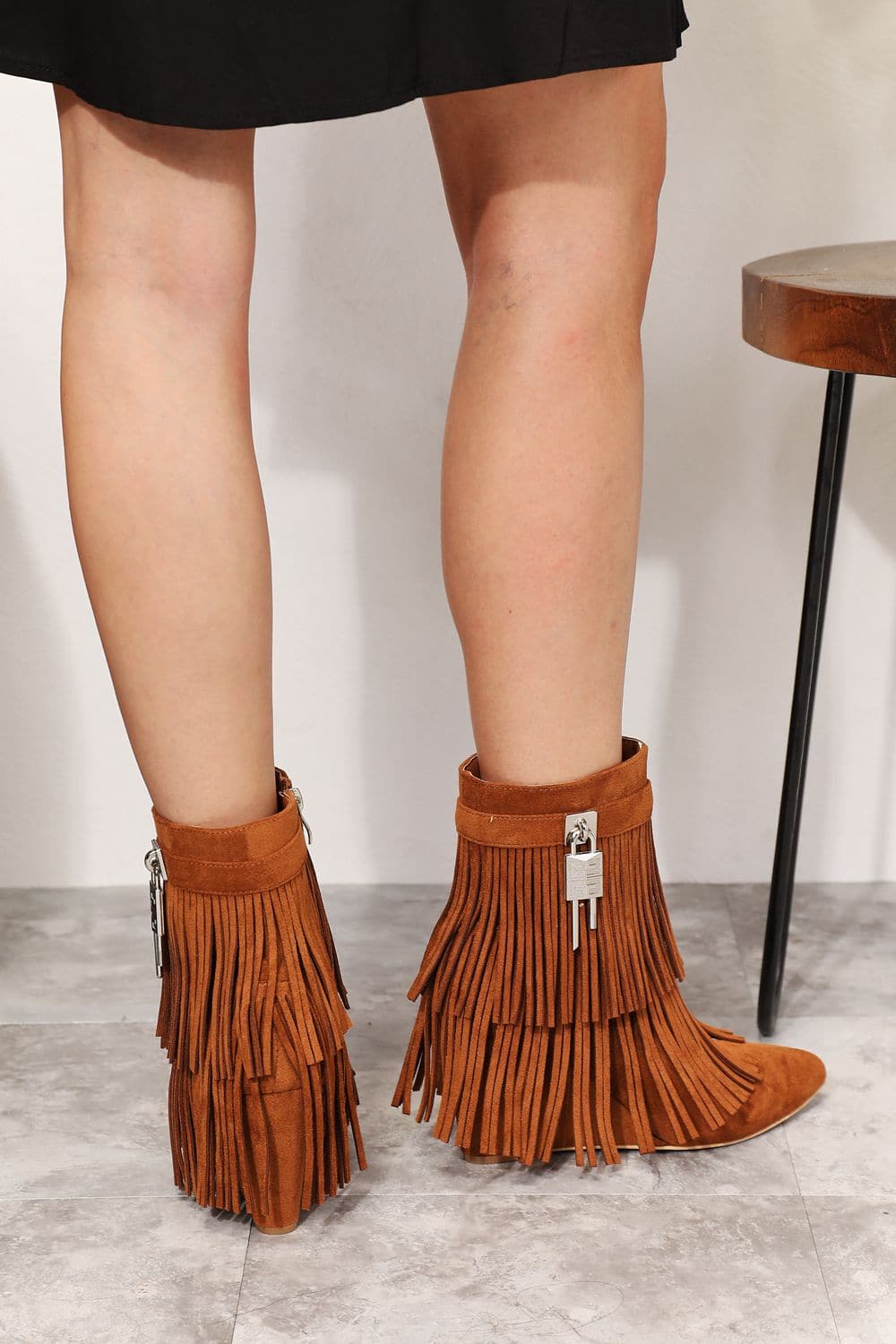 Legend Women's Tassel Wedge Heel Ankle Booties.