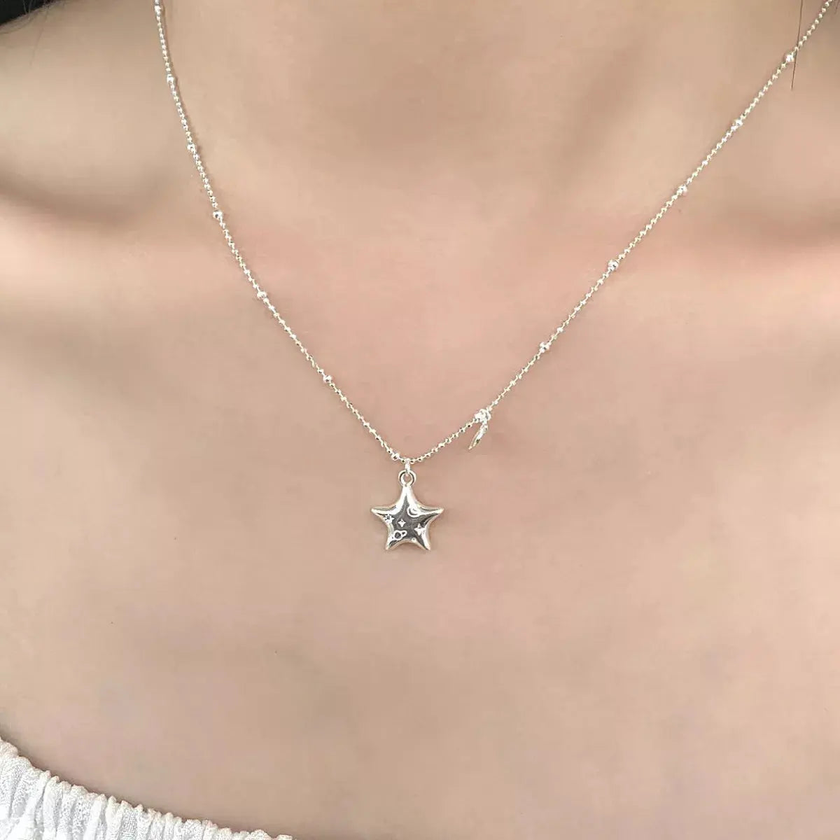925 Sterling Silver Star Necklace Simply Love