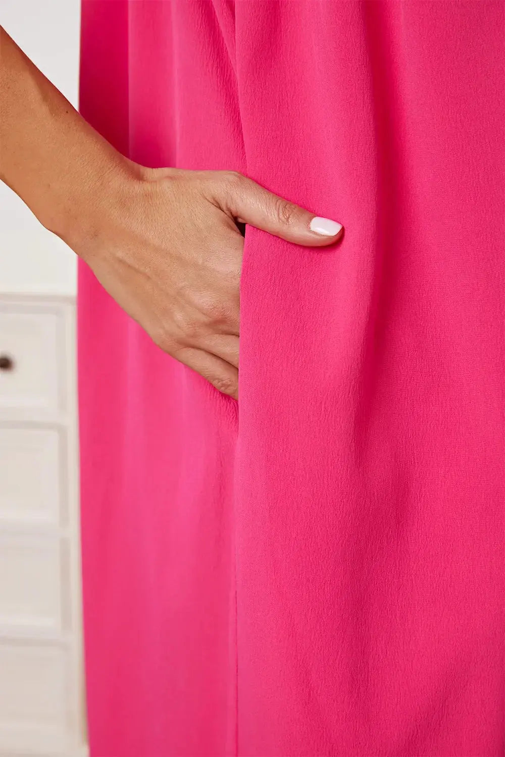 Double Take Full Size Ruffle Trim Tie Back Cami Jumpsuit with Pockets - Love Salve