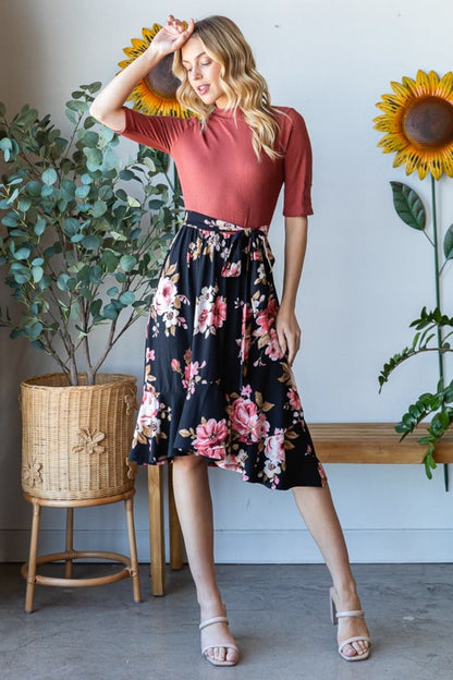 Reborn J Floral Wrap Ruffle Hem Skirt.